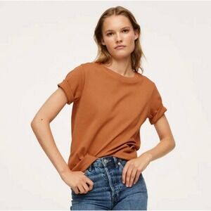 Mango EUC Crewneck Straight Cut Cotton Basic T-shirt Size M